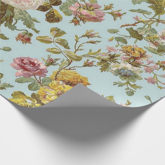 Rose Light Blue Geschenkpapier (Ecke)