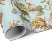 Rose Light Blue Geschenkpapier (Rolleneckpunkt)