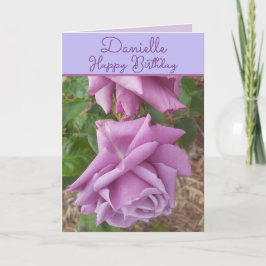 Rose Lila Blüten Blumen Mädchen Name Geburtstag Karte