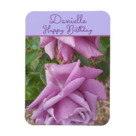 Rose Lila Blüten Blumen Mädchen Name Geburtstag Magnet