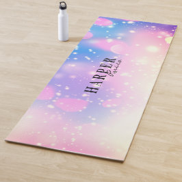 Rose Lila Glitzer Individuelle Name Yoga Mat Yogamatte