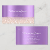 Rose Lila Glitzer Makeup Artist Event Planner Terminkarte (Vorne/Hinten)
