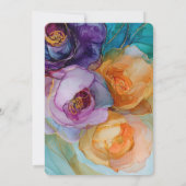 Rose Lila Pink Peach Gelbe Blüte Geburtstag Einladung (Rückseite)