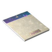 Rose Lila Schmetterlinge mit Namen Notepad Notizblock (angewinkelt)