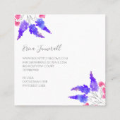 Rose Lilac & Bienen Quadratische Visitenkarte (Rückseite)