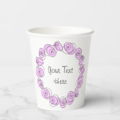 Rose Lilac Circle Text Paper Cup Pappbecher (Rückseite)