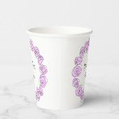 Rose Lilac Circle Text Paper Cup Pappbecher (Rechts)