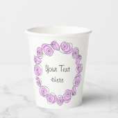 Rose Lilac Circle Text Paper Cup Pappbecher (Vorderseite)