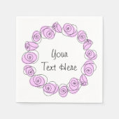 Rose Lilac Circle Text Serviette (Vorderseite)