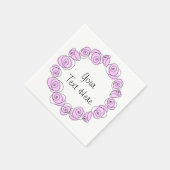 Rose Lilac Circle Text Serviette (Ecke)