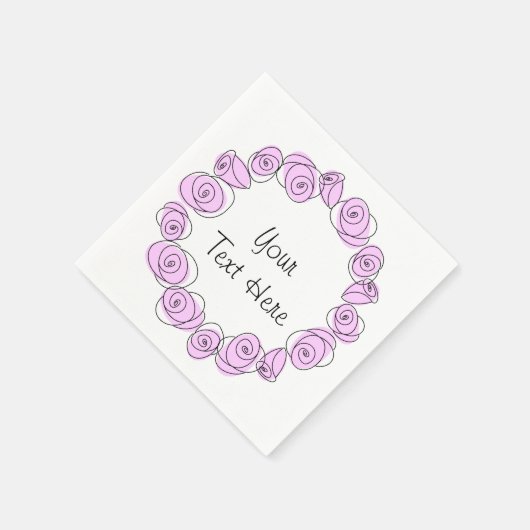 Rose Lilac Circle Text Serviette (Ecke)