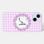 Rose Lilac Karo Monogram iPhone Gehäuse Case-Mate iPhone Hülle (Rückseite (Horizontal))