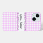 Rose Lilac Karo "Name" iPhone Gehäuse Case-Mate iPhone Hülle (Rückseite (Horizontal))