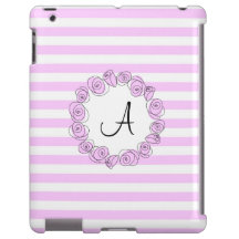 Rose Lilac Monogram iPad Gehäuse vertikal
