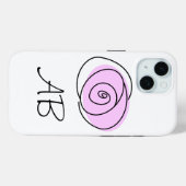 Rose Lilac 'Monogram' iPhone Case (Rückseite (Horizontal))