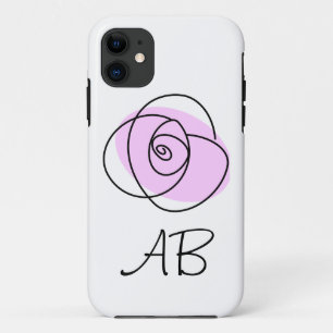 Rose Lilac 'Monogram' iPhone Case