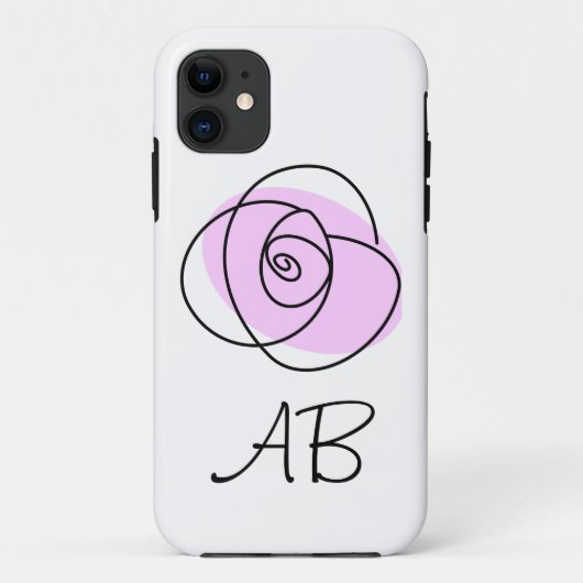Rose Lilac 'Monogram' iPhone Case (Rückseite)