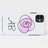 Rose Lilac 'Monogram' iPhone Case (Rückseite (Horizontal))