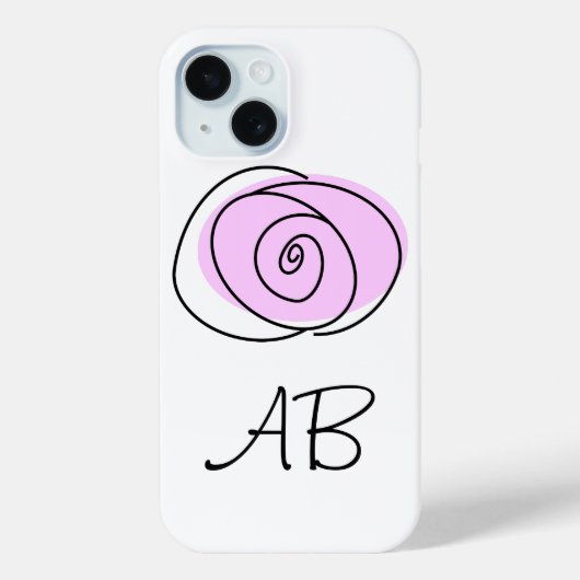Rose Lilac Monogram iPhone Gehäuse Case-Mate iPhone Hülle (Rückseite)