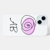 Rose Lilac Monogram iPhone Gehäuse Case-Mate iPhone Hülle (Rückseite (Horizontal))