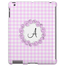 Rose Lilac Monogram Karo iPad Gehäuse vertikal Case-Mate iPhone Hülle