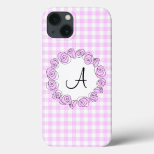 Rose Lilac Monogram Karo iPad Mini Gehäuse vertika Case-Mate iPhone Hülle