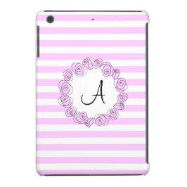 Rose Lilac Monogram Stripe iPad Mini Gehäuse verti iPhone 13 Hülle