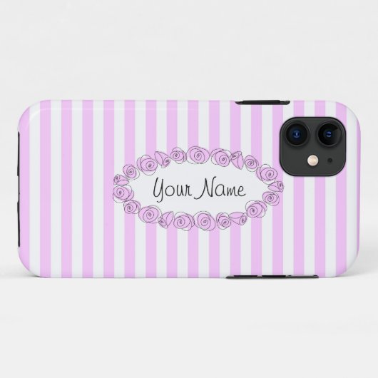 Rose Lilac Name gestreift iPhone Gehäuse horizonta Case-Mate iPhone Hülle (Rückseite (Horizontal))