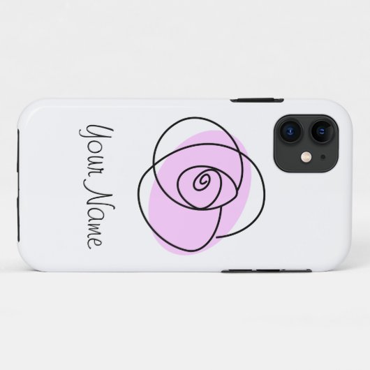 Rose Lilac "Name" iPhone Fall Case-Mate iPhone Hülle (Rückseite (Horizontal))