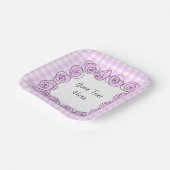 Rose Lilac-Platz-Karo-Textplatine Pappteller (Gewinkelt)