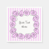 Rose Lilac-Quadrat-Stricktext Serviette (Vorderseite)