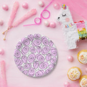 Rose Lilac rund Pappteller (Party)