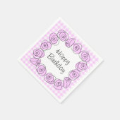 Rose Lilac Square Karo Geburtstag Serviette (Ecke)