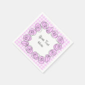 Rose Lilac Square Karo Text Serviette (Ecke)