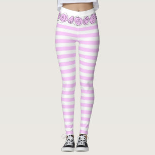 Rose Lilac Strip horizontale Leggings