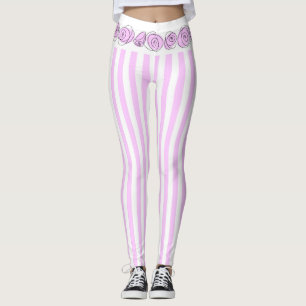 Rose Lilac Strip horizontale Leggings