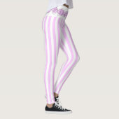 Rose Lilac Strip horizontale Leggings (Rechts)