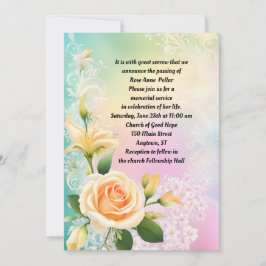 Rose Lily and White Lilac Memorial Einladung