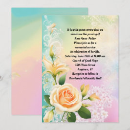 Rose Lily and White Lilac Memorial Einladung