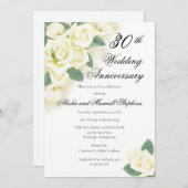 Rose | Lily Floral 75. Hochzeitstag Party Einladung (Vorne/Hinten)