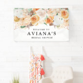 Rose Lily Floral Brautparty Willkommen Banner (Insitu)