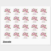 Rose Lily Greenery Candle Memorial Label Quadratischer Aufkleber (Blatt)
