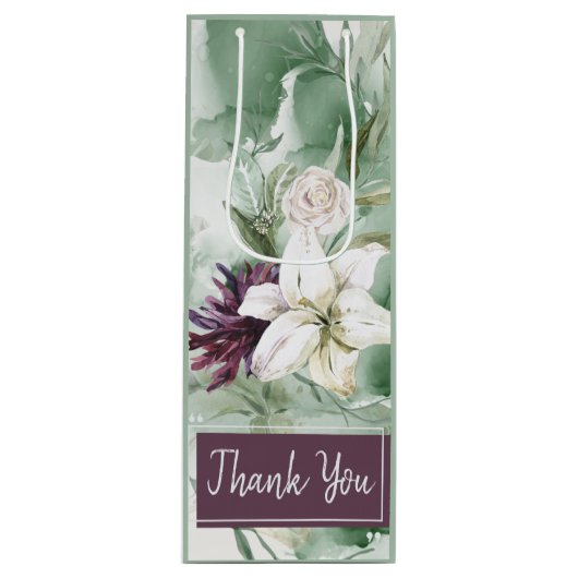 Rose, Lily, Magnolia Geschenktüte Für Weinflaschen (Vorderseite)
