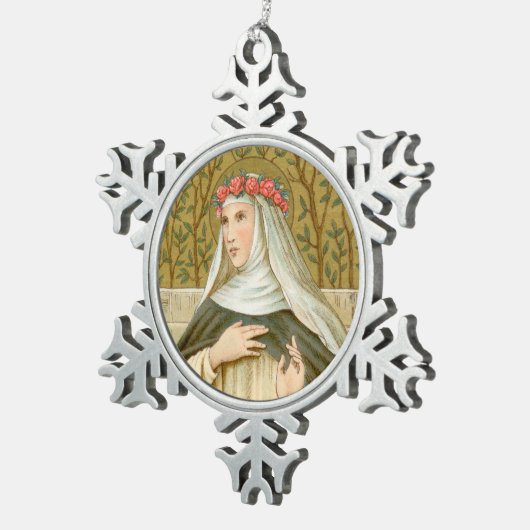 Rose Lima (BK 020) Schneeflocken Zinn-Ornament (Rechts)