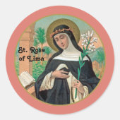 Rose Lima (Detail; K 48) Runder Aufkleber (Vorderseite)