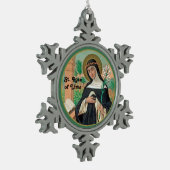 Rose Lima (Detail; K 48) Schneeflocken Zinn-Ornament (Links)