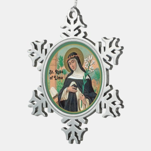 Rose Lima (Detail; K 48) Schneeflocken Zinn-Ornament (Rechts)