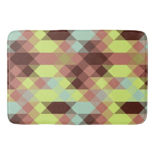 rose, limette, gelb und kaffeebohnen geometrisch badematte