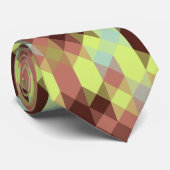 rose, limette, gelb und kaffeebohnen geometrisch krawatte (Gerollt)