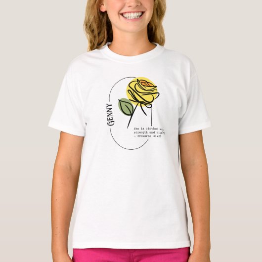 Rose Line Art T - Shirt (Vorderseite)